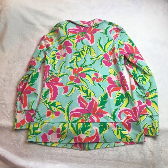 Island Republic Tropical Print Zip Up Jacket Womens Size Small Pockets - Picture 2 of 9